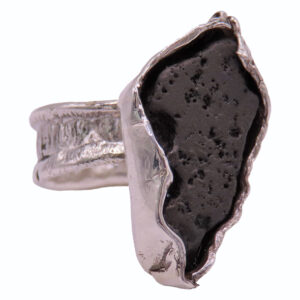 Lava Rock - Inspired Silver Ring