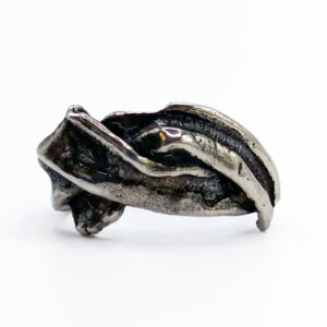 Handcrafted Icelandic Silver Wave Ring blackened