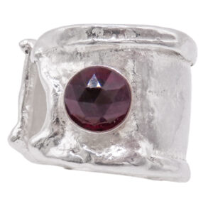Garnet Glacier Bold Band Ring